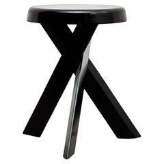 Pierre Chapo Mid Century Modern Special Black Edition S31A Wood Stool