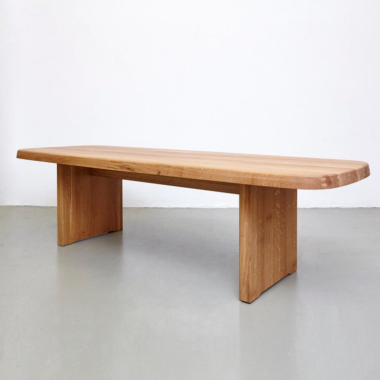 Pierre Chapo Mid-Century Modern T20A Wood French Dining Table In Good Condition In Barcelona, Barcelona