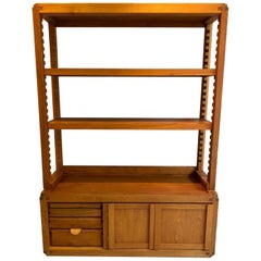 Pierre Chapo Midcentury Solid Elm Library Cabinet