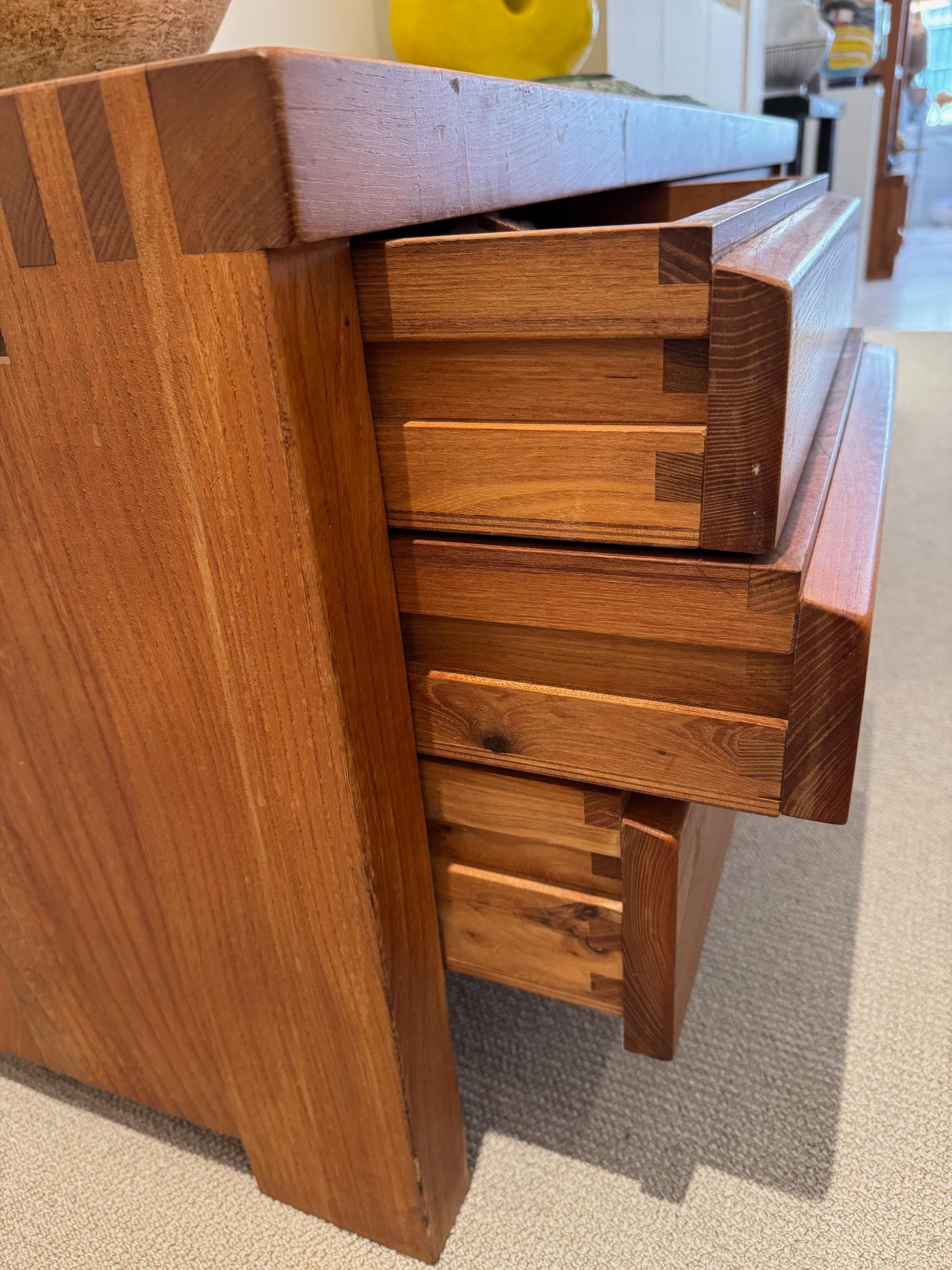 Pierre Chapo Midcentury Solid Elm Low Commode 1960's For Sale 2