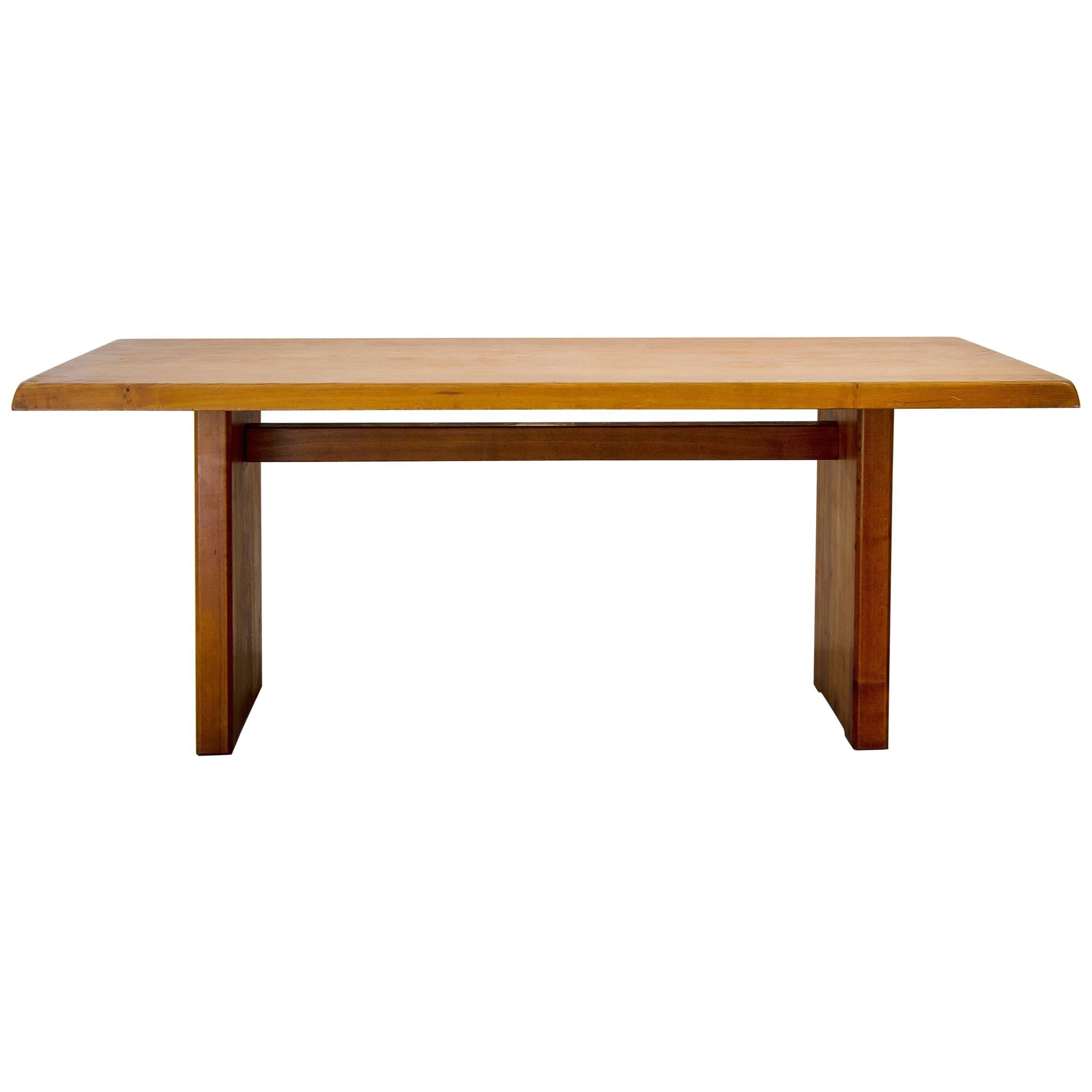 Pierre Chapo Midcentury, solid elm table, 1960s, France