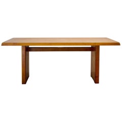 Pierre Chapo Midcentury, solid elm table, 1960s, France