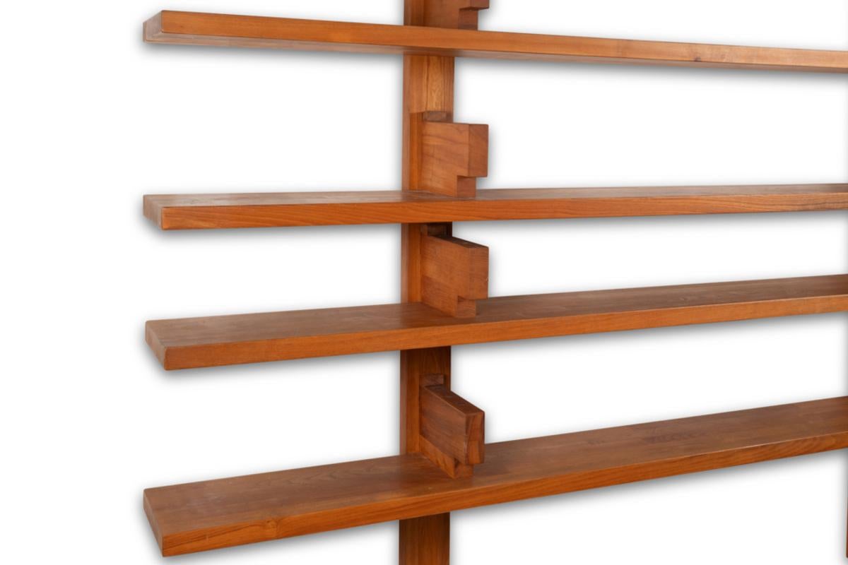 20th Century Pierre Chapo. Model “B17C” bookcase in elm. 1970s. For Sale