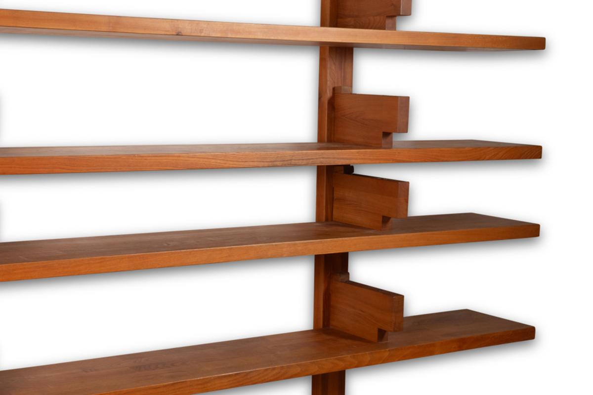 Elm Pierre Chapo. Model “B17C” bookcase in elm. 1970s. For Sale