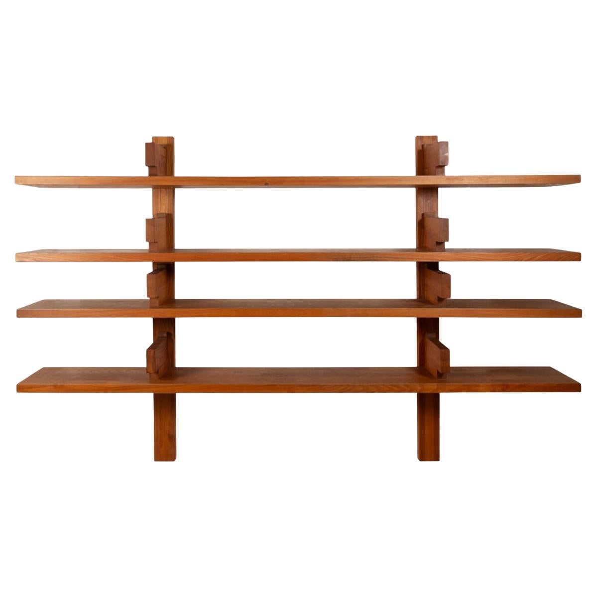 Pierre Chapo. Model “B17C” bookcase in elm. 1970s.