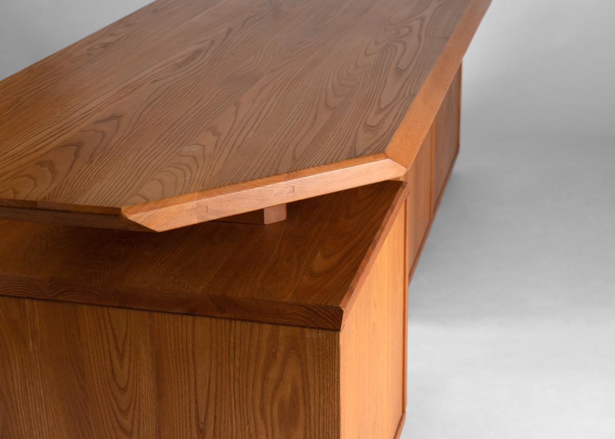 Pierre Chapo, Model B40 Modular Executive Desk in Elm, France, c 1965 1