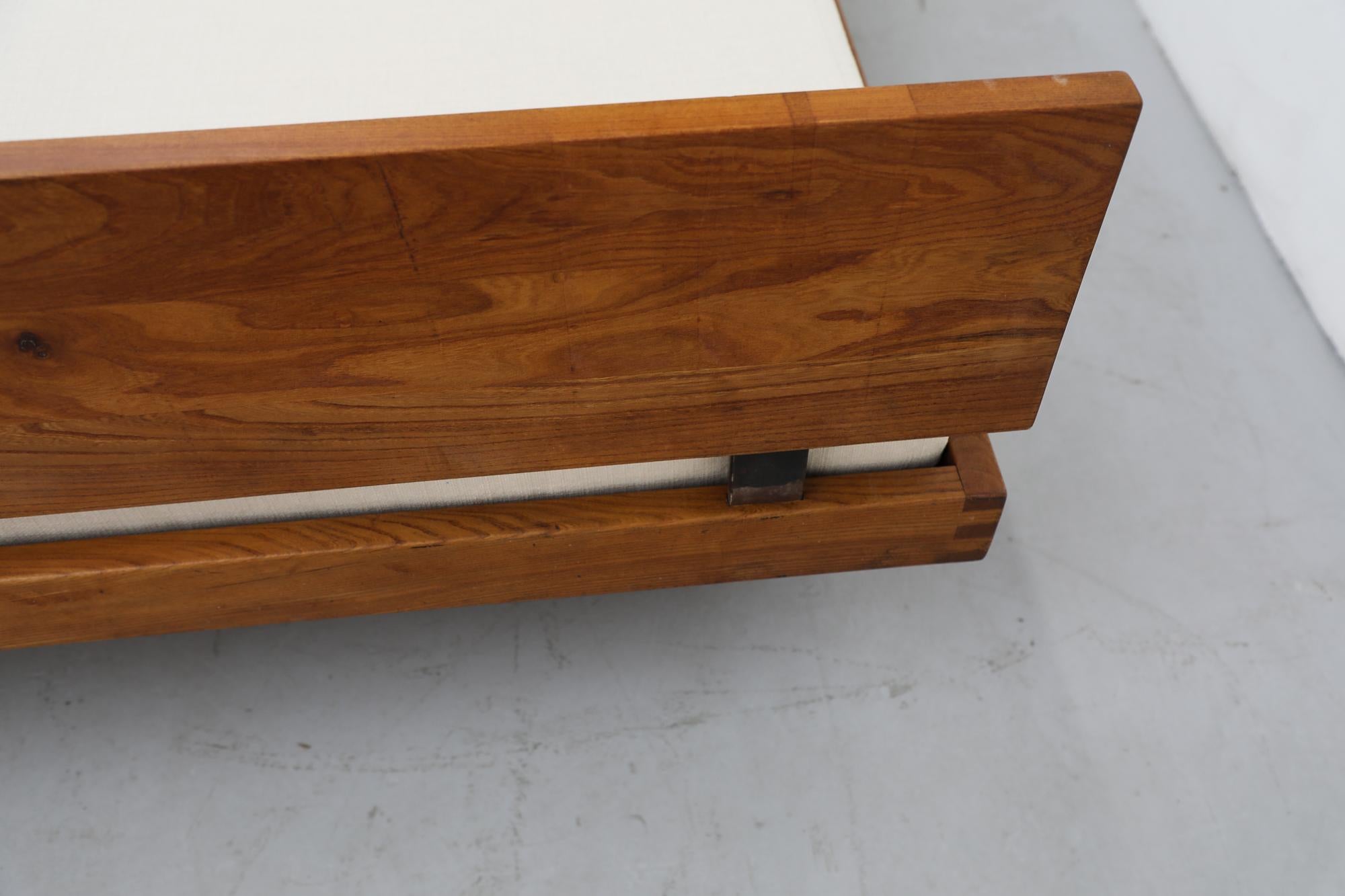 Pierre Chapo Model 'Godot/L01' Double Bed with Headboard in Elm, 1960s For Sale 10