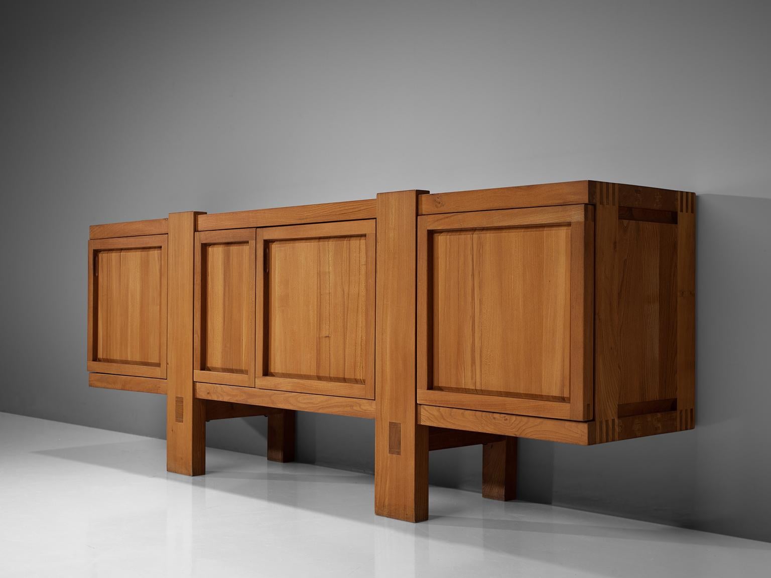 Mid-Century Modern Rare Pierre Chapo Model 'R16' Sideboard in Solid Elm