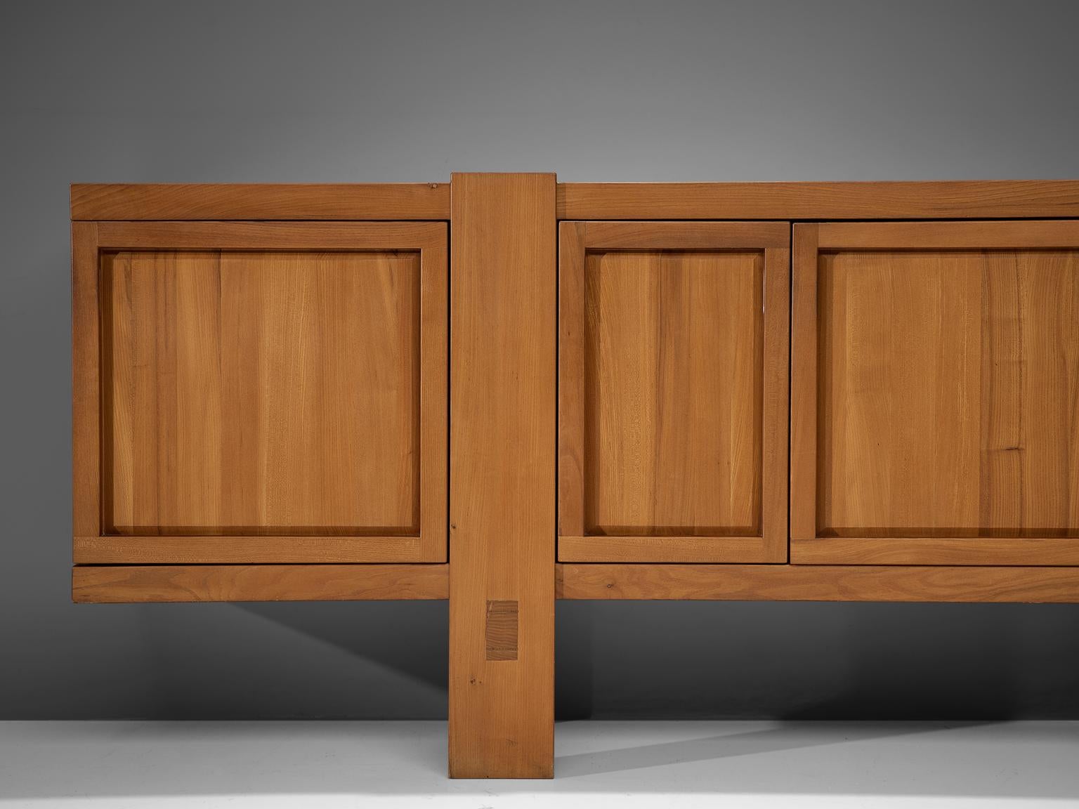 Mid-20th Century Rare Pierre Chapo Model 'R16' Sideboard in Solid Elm