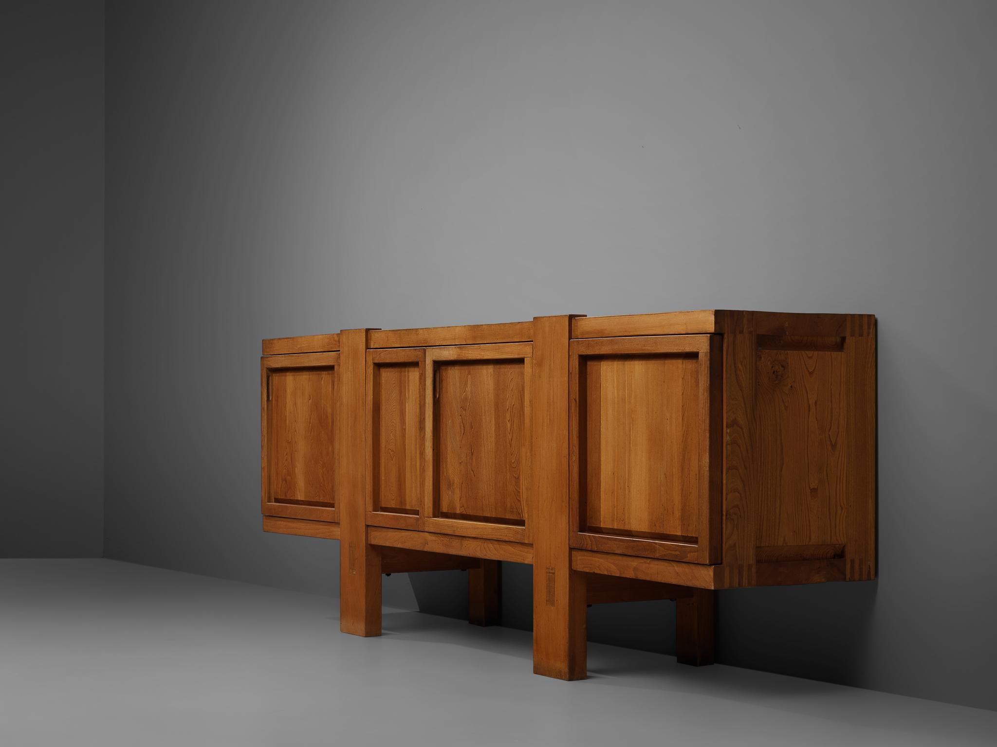 Mid-20th Century Pierre Chapo Model 'R16' Sideboard in Solid Elm