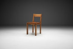 Pierre Chapo Modello "S24" Sedia in olmo e pelle, Francia 1960 ca.