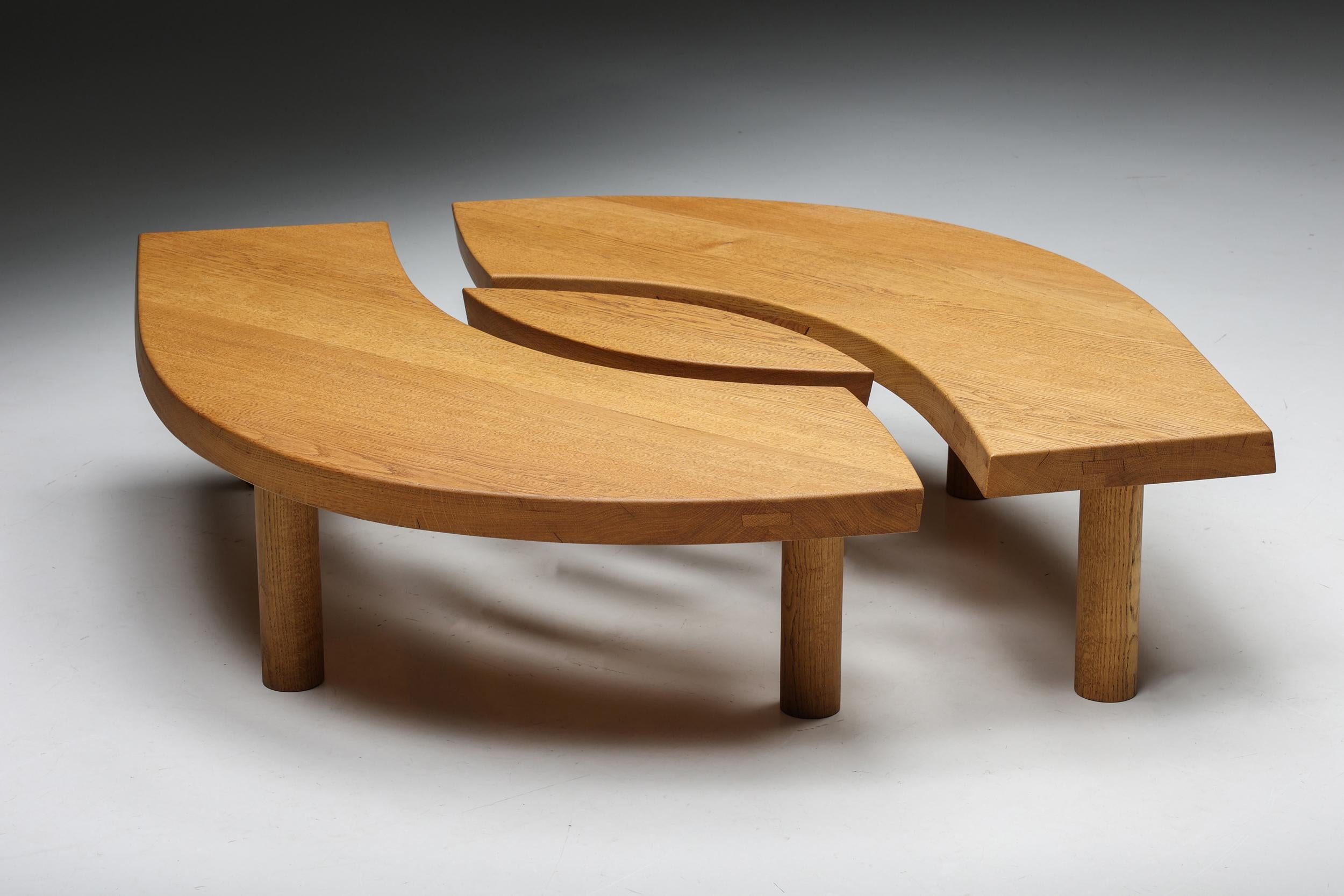 Pierre Chapo; Coffee Table; Side Table; Cocktail Table; Living Room; Model T22C; France; 1972; French Craftsmanship; L’oeil; Oak; Wood; French Design; Charlotte Perriand; Frank Lloyd Wright; Le Corbusier; Bauhaus; Woodworker; 

This eye-shaped