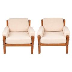 Pierre Chapo. Pair of elm armchairs. 1970s.