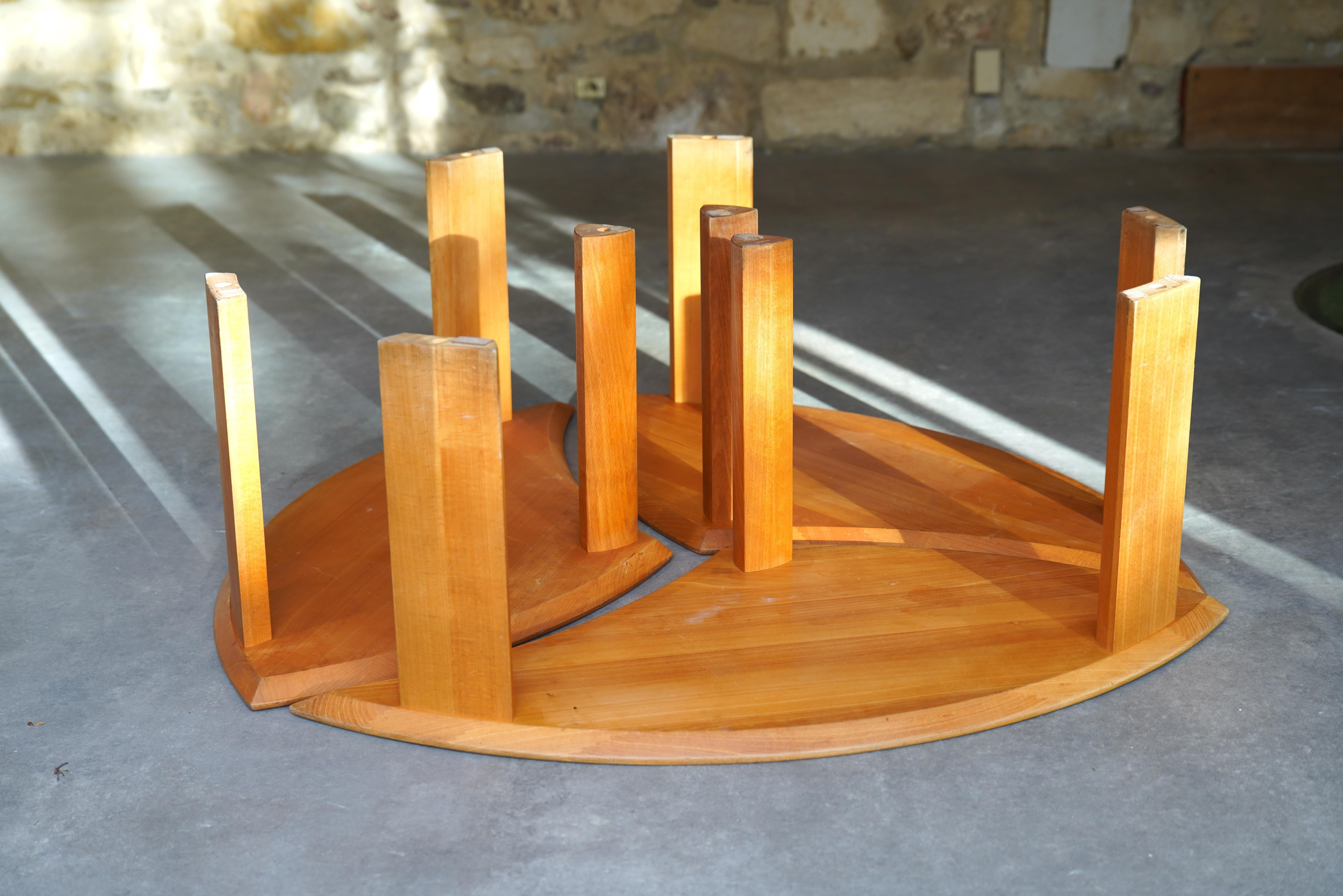 Pierre Chapo 'Petal' Coffee Table in Elm Wood for Seltz, France circa 1978 3