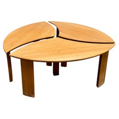 Pierre Chapo 'Petal' Coffee Table in Elm Wood for Seltz, France circa 1978