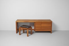 Pierre Chapo R05 Dressing Table with Stool, France, 1960