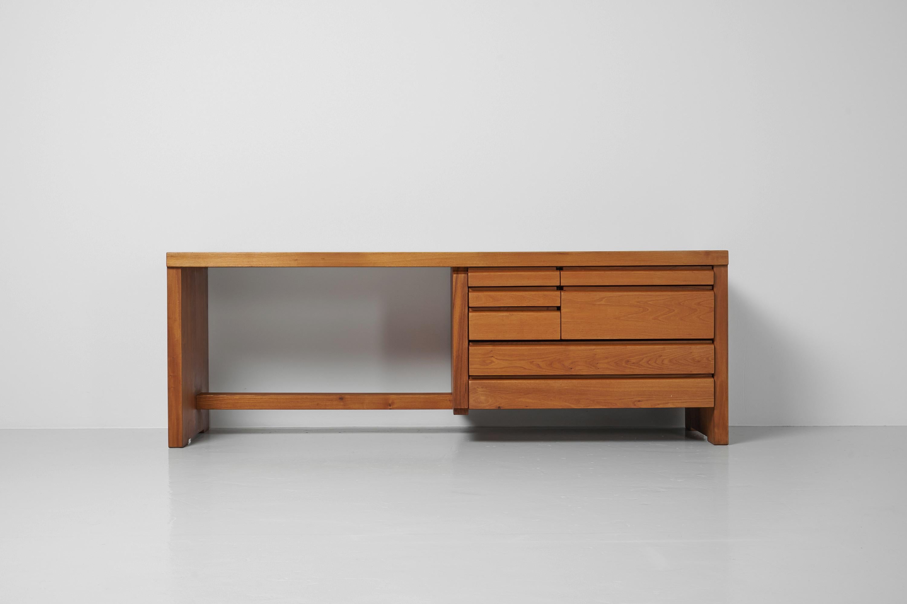 Mid-Century Modern Pierre Chapo R05 Dressing Table with Stool, France, 1960
