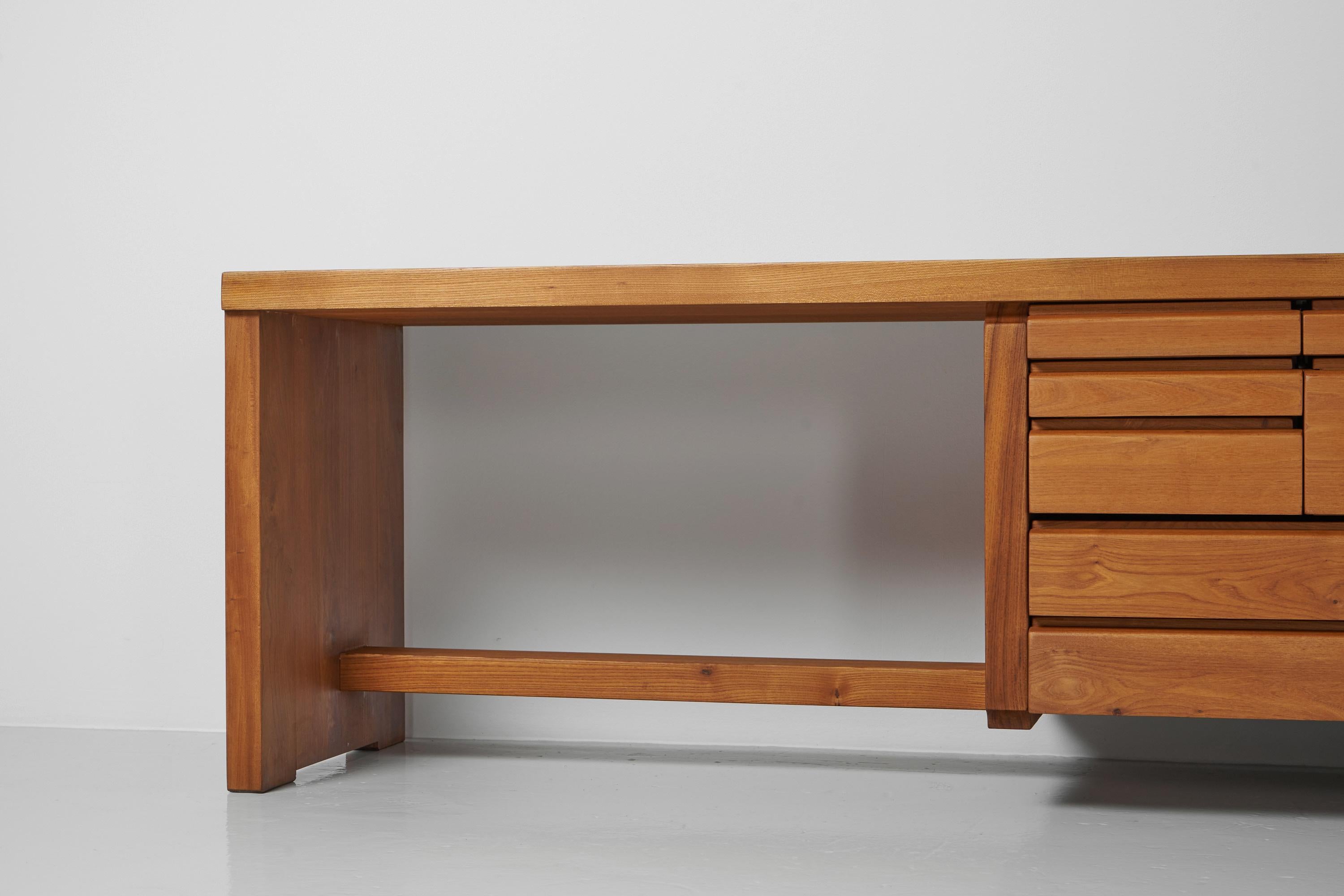 Mid-20th Century Pierre Chapo R05 Dressing Table with Stool, France, 1960