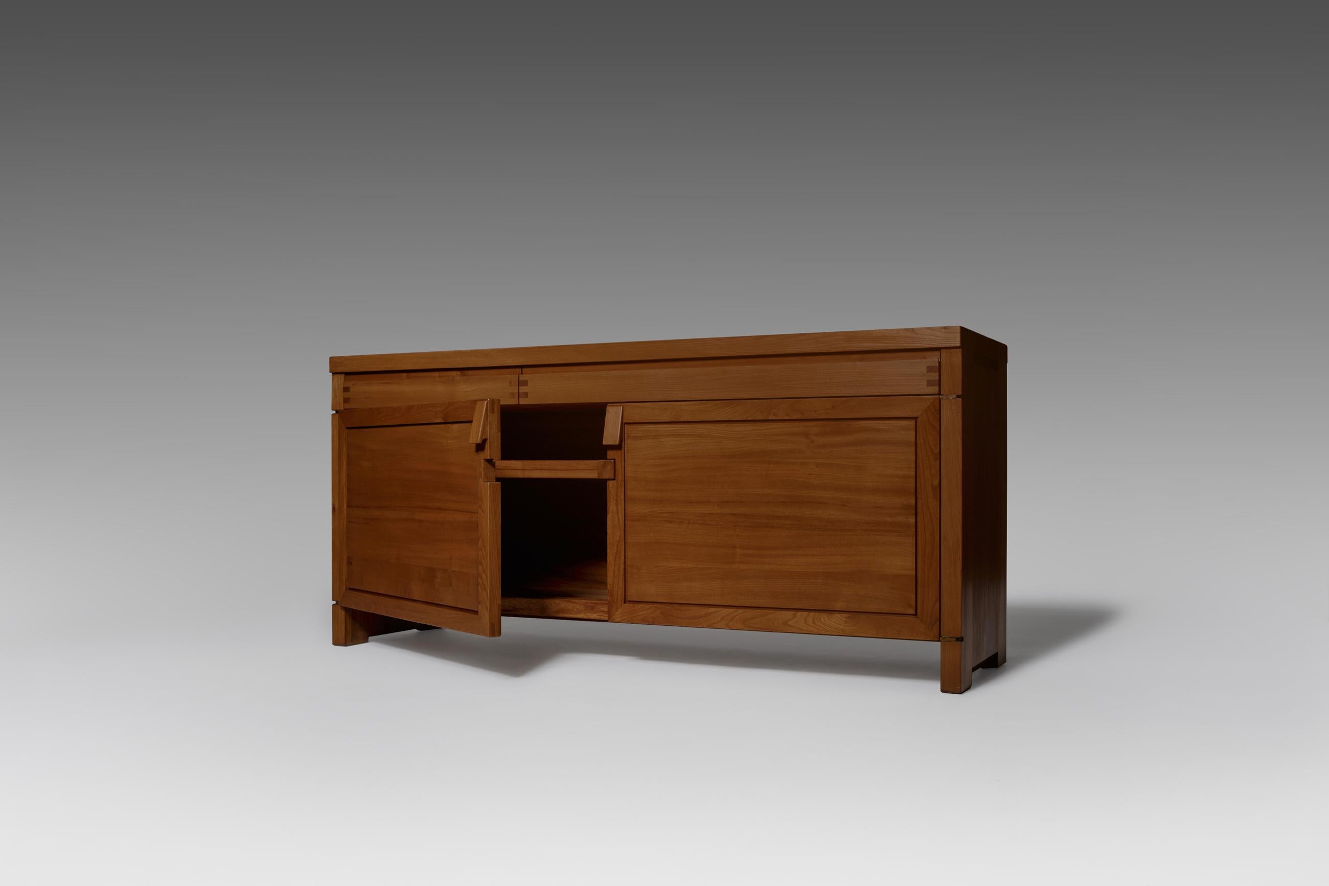 French Pierre Chapo ‘R08’ sideboard in Solid Elm, 1970