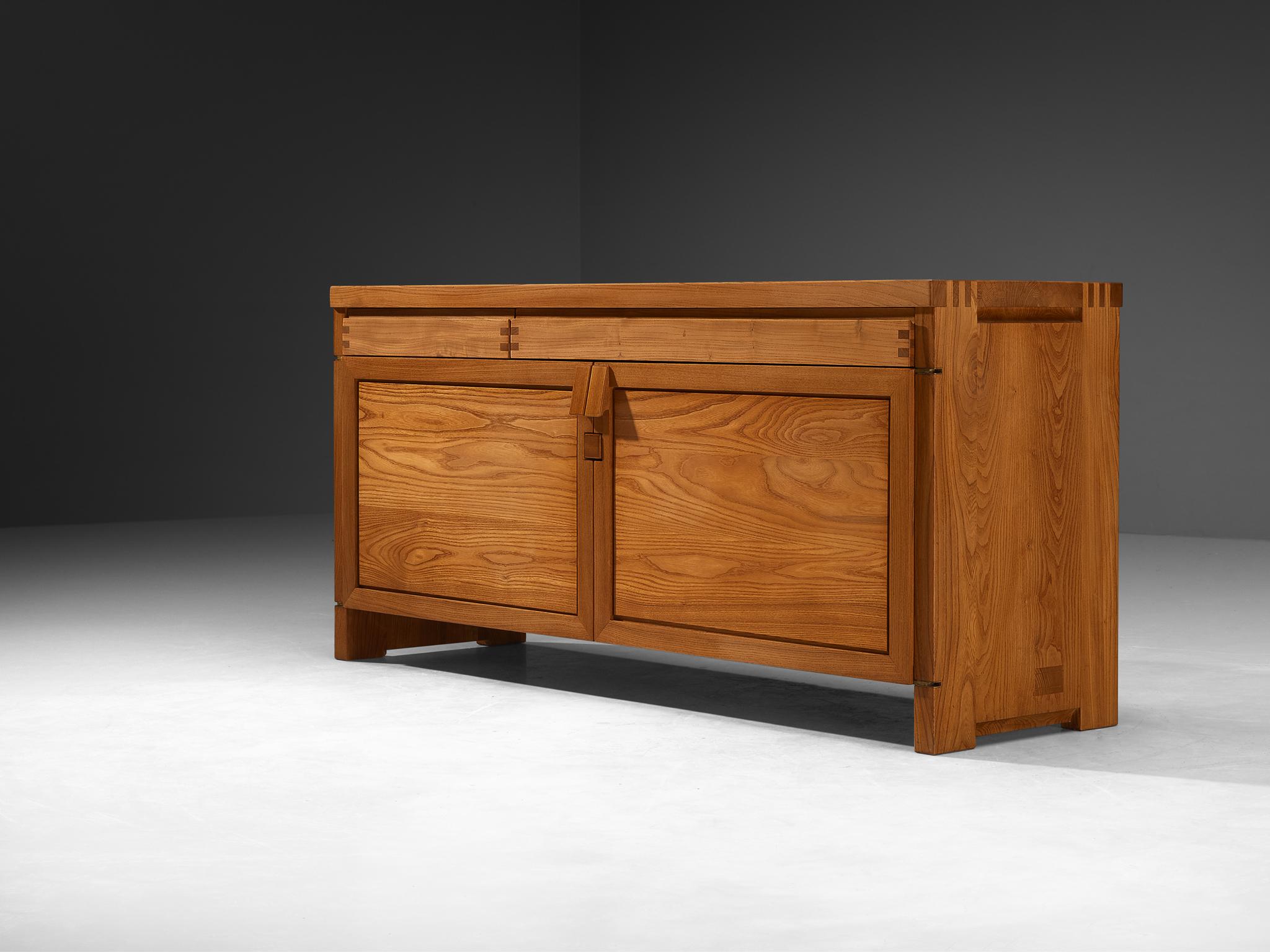 Mid-20th Century Pierre Chapo 'R08' Sideboard in Solid Elm  For Sale