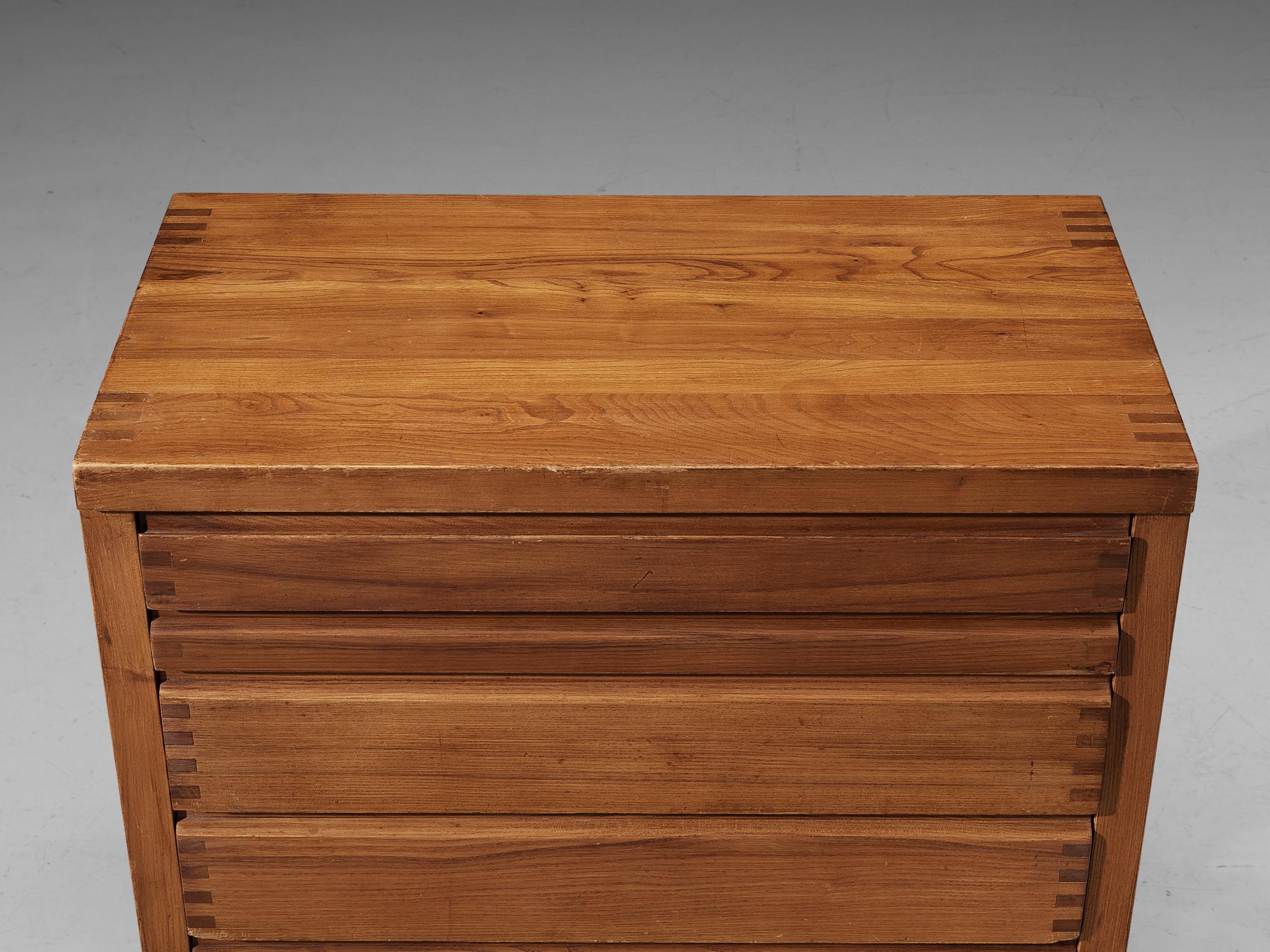 Pierre Chapo Commode with Five Drawers in Solid Elm 2