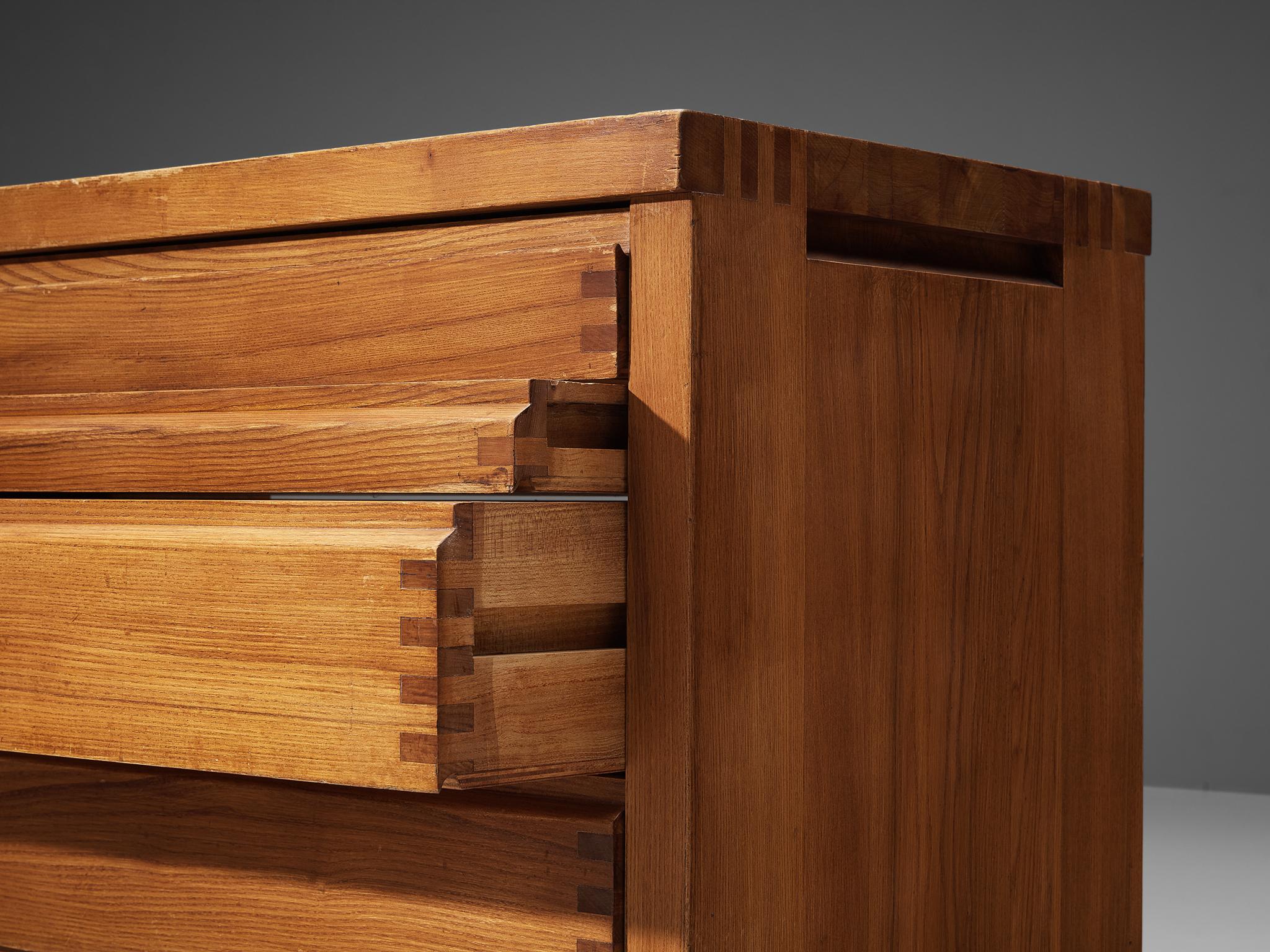 Pierre Chapo Commode with Five Drawers in Solid Elm 3