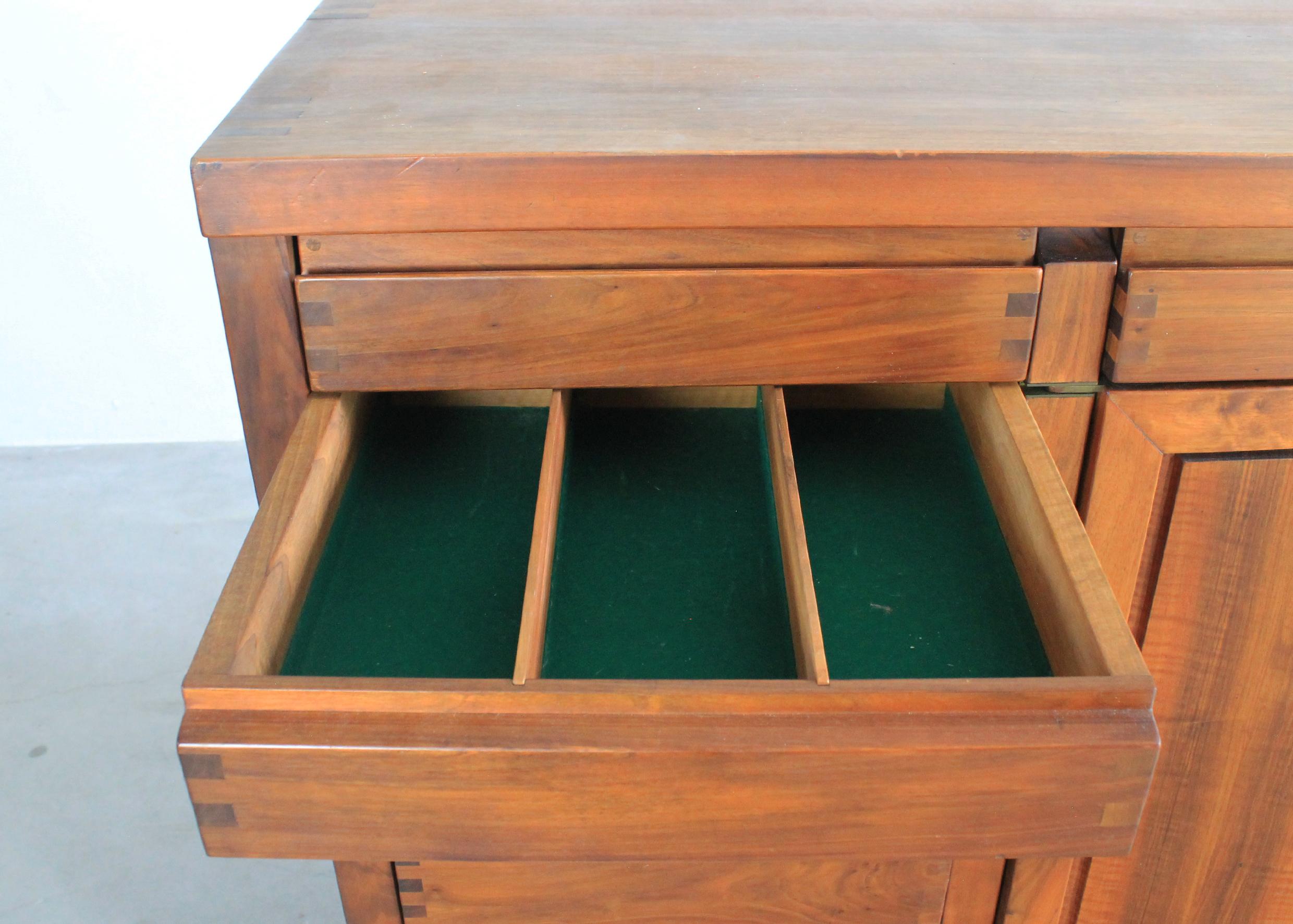 Mid-20th Century Pierre Chapo R13 High Sideboard in Elm Wood by French Manufacture 1960s