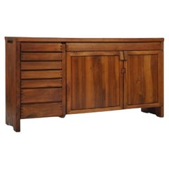 Pierre Chapo R13 High Sideboard in Elm Wood by French Manufacture from 1960s