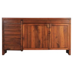 Pierre Chapo R13 High Sideboard in Elm Wood by French Manufacture 1960s