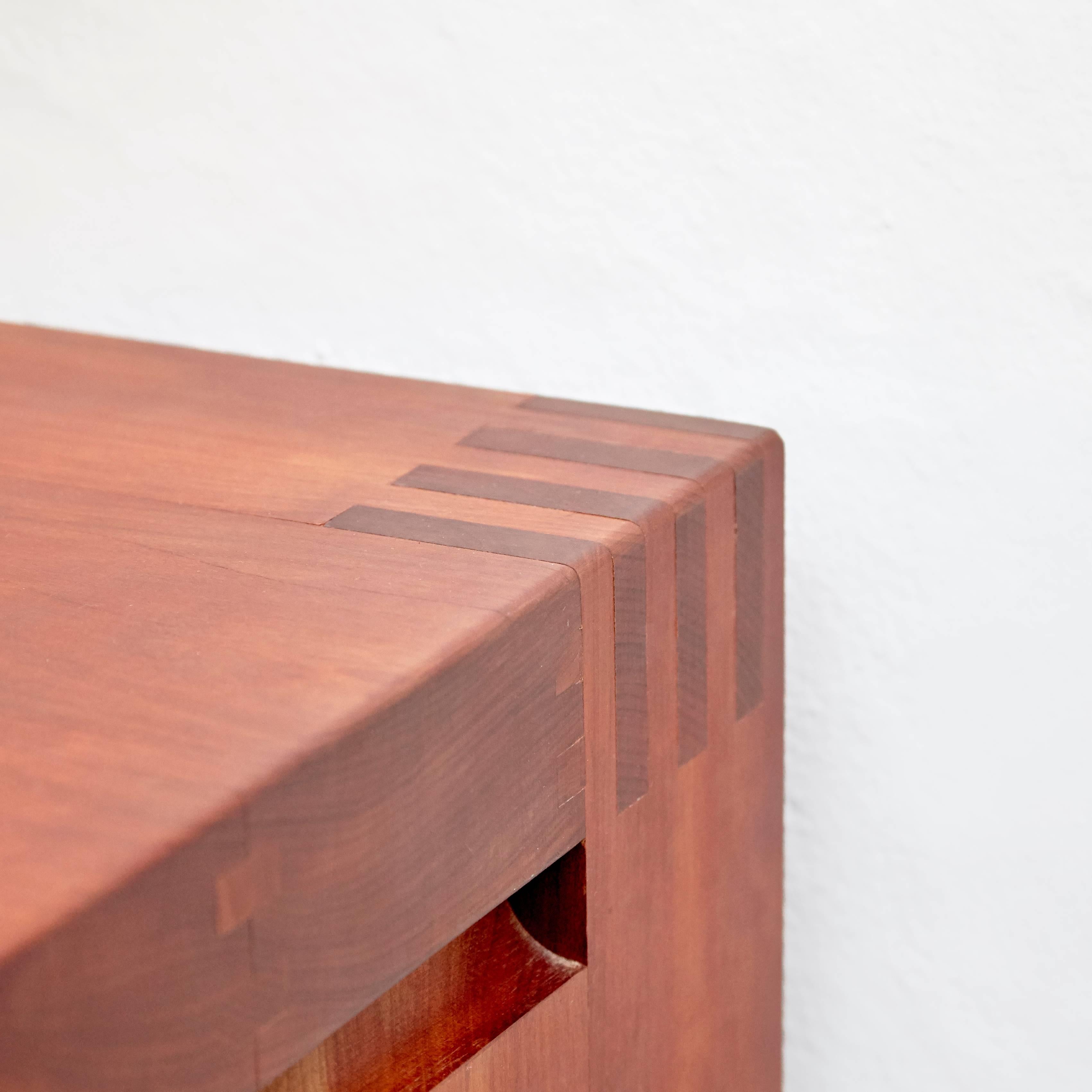 Mid-20th Century Pierre Chapo R16A Formalist Mid-Century Modern Wood Brutalist Cabinet