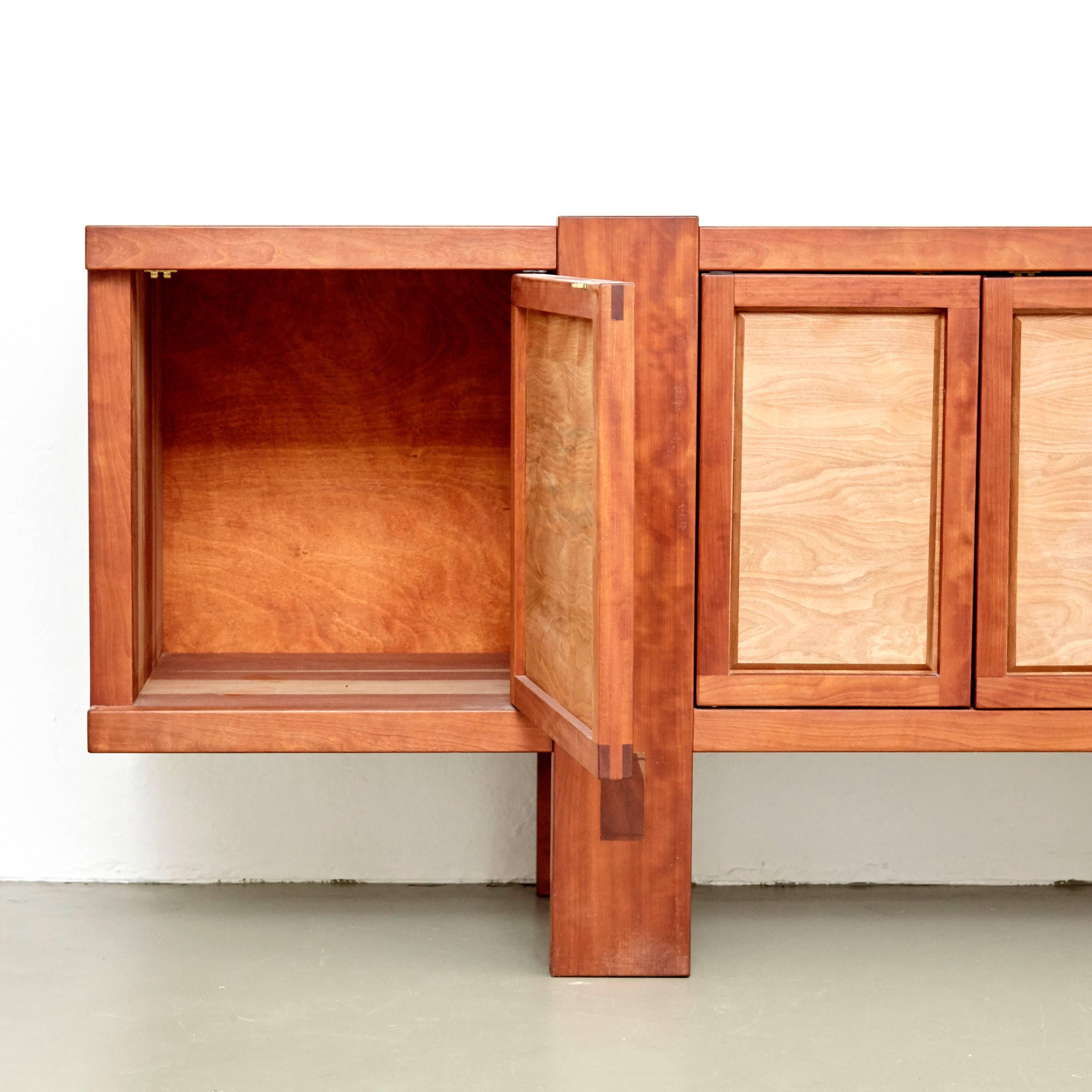 Pierre Chapo R16A Formalist Mid-Century Modern Wood Brutalist Cabinet 3