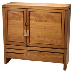 Pierre Chapo "R18" Solid Elm Cabinet, France 1970s