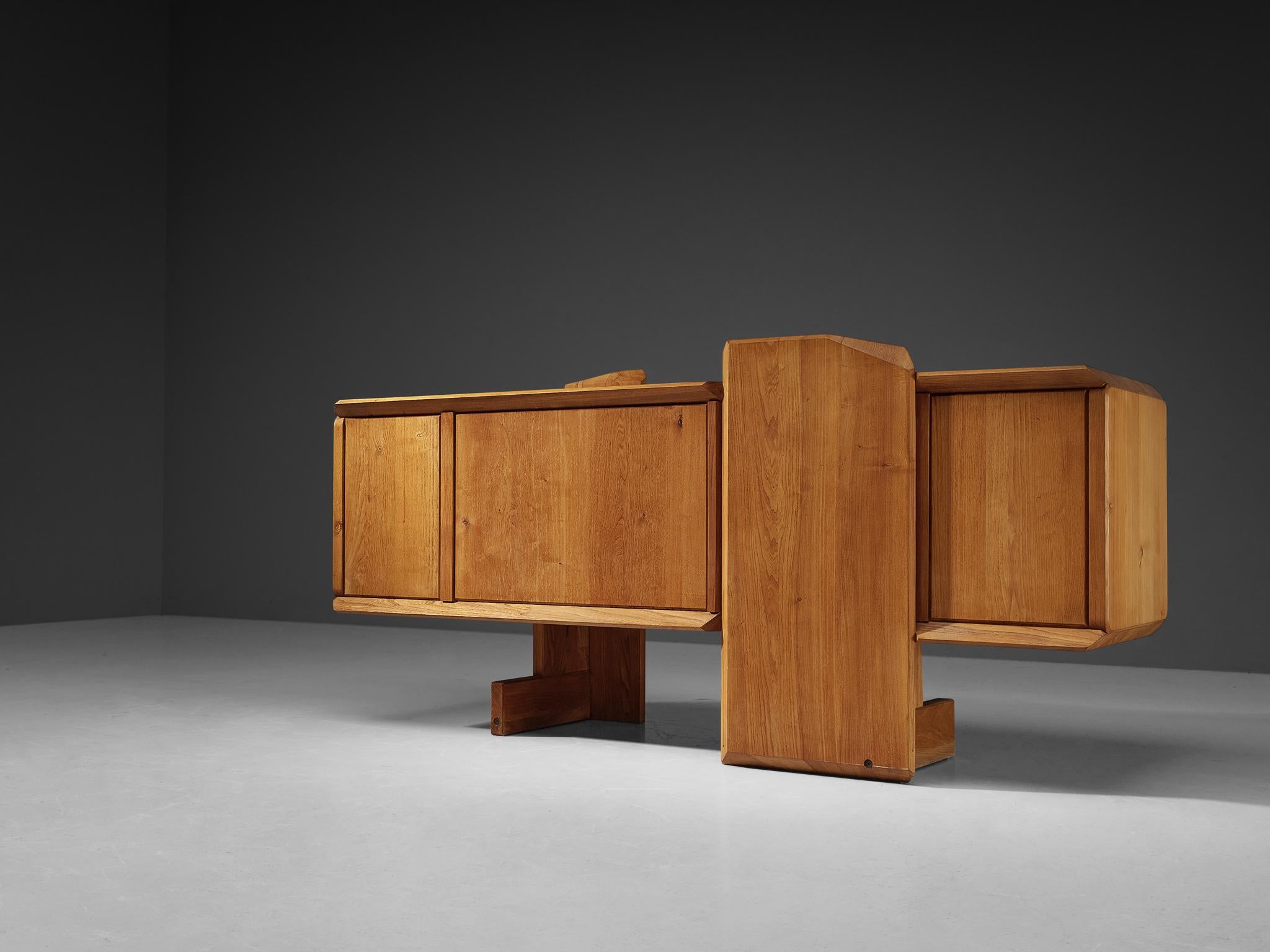 Early Pierre Chapo 'R28' Sideboard in Solid Elm In Good Condition In Waalwijk, NL