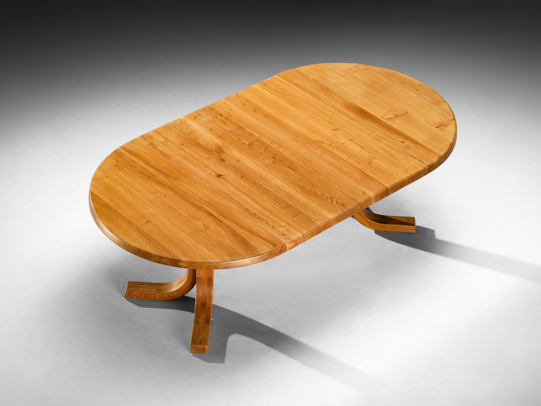 French Pierre Chapo Round Table in Solid Elm