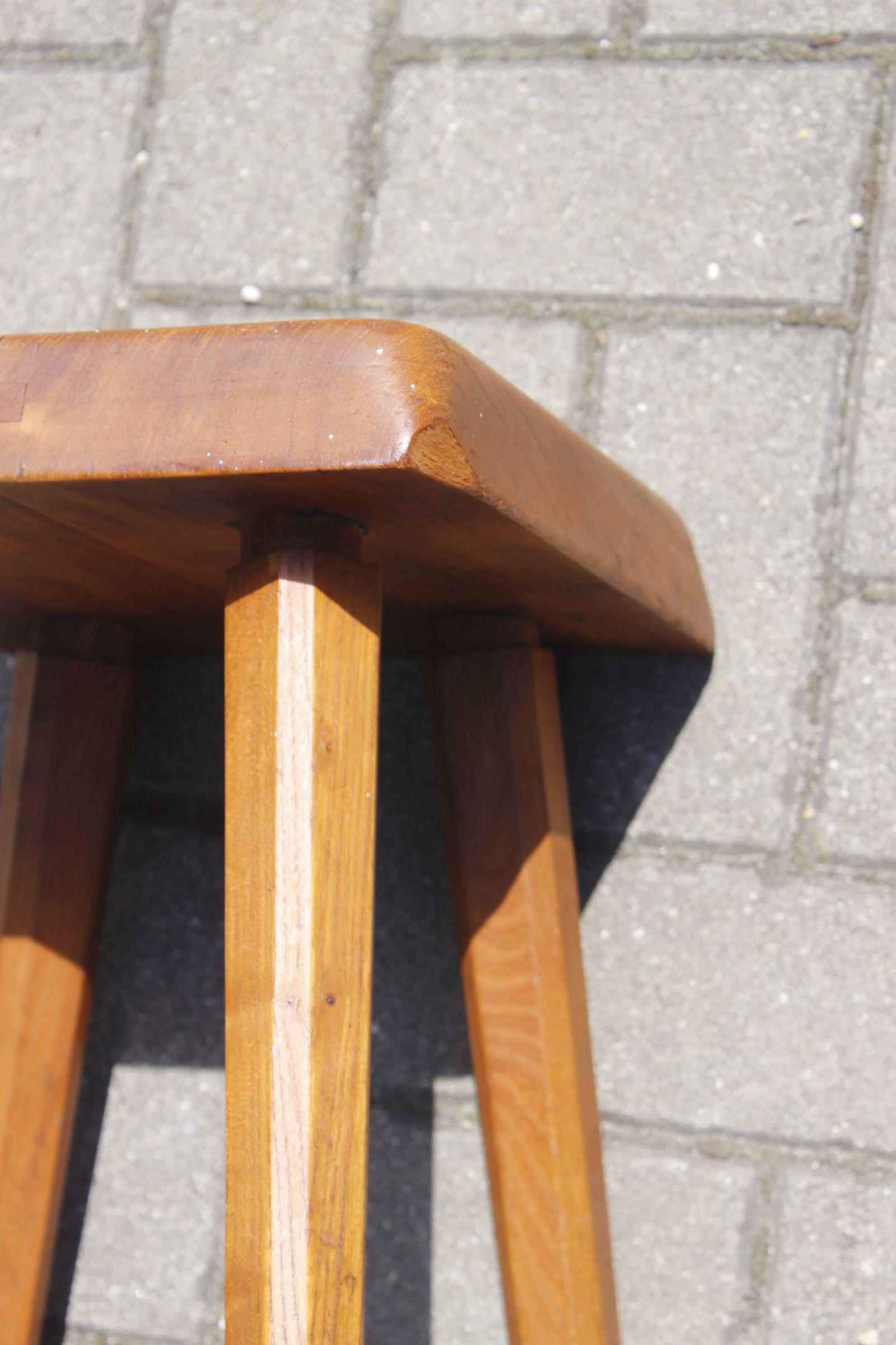 Pierre Chapo S01 Elm Stool, France 1960s 8