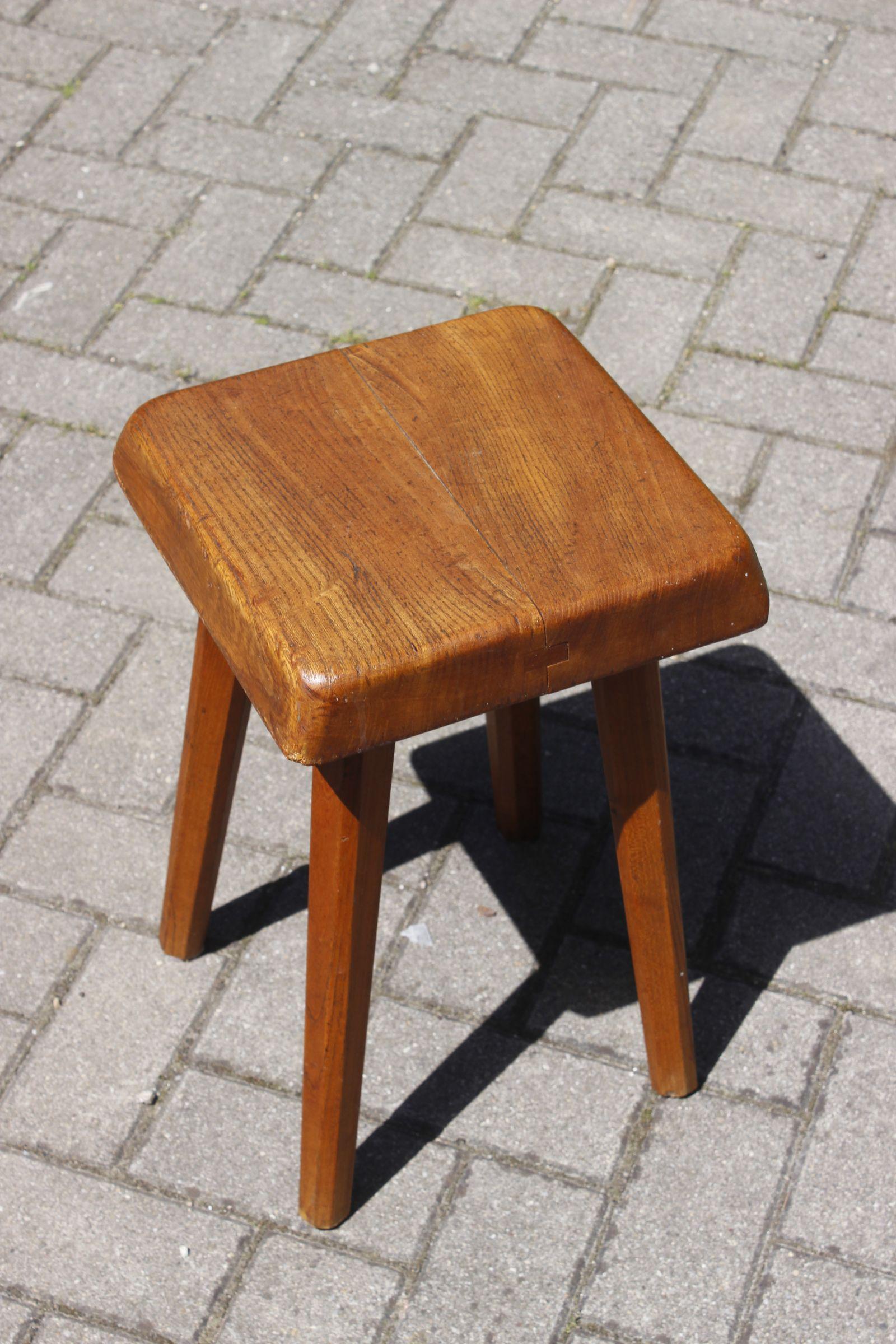 Mid-20th Century Pierre Chapo S01 Elm Stool, France 1960s