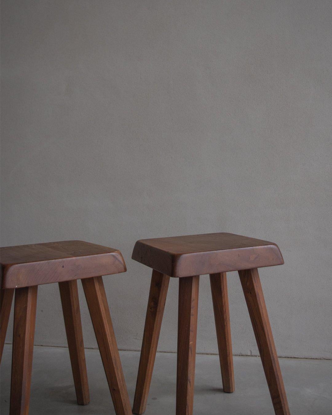 Mid-20th Century Pierre Chapo S01 Set Of 2 - in Solid Elm, France, 1960s For Sale