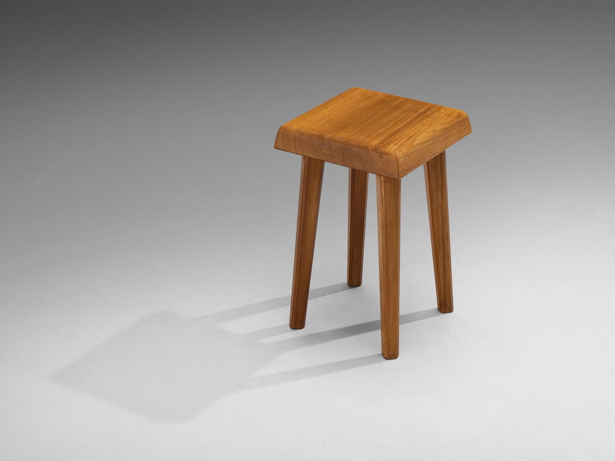 Pierre Chapo 'S01' Stools in Solid Elm In Good Condition For Sale In Waalwijk, NL