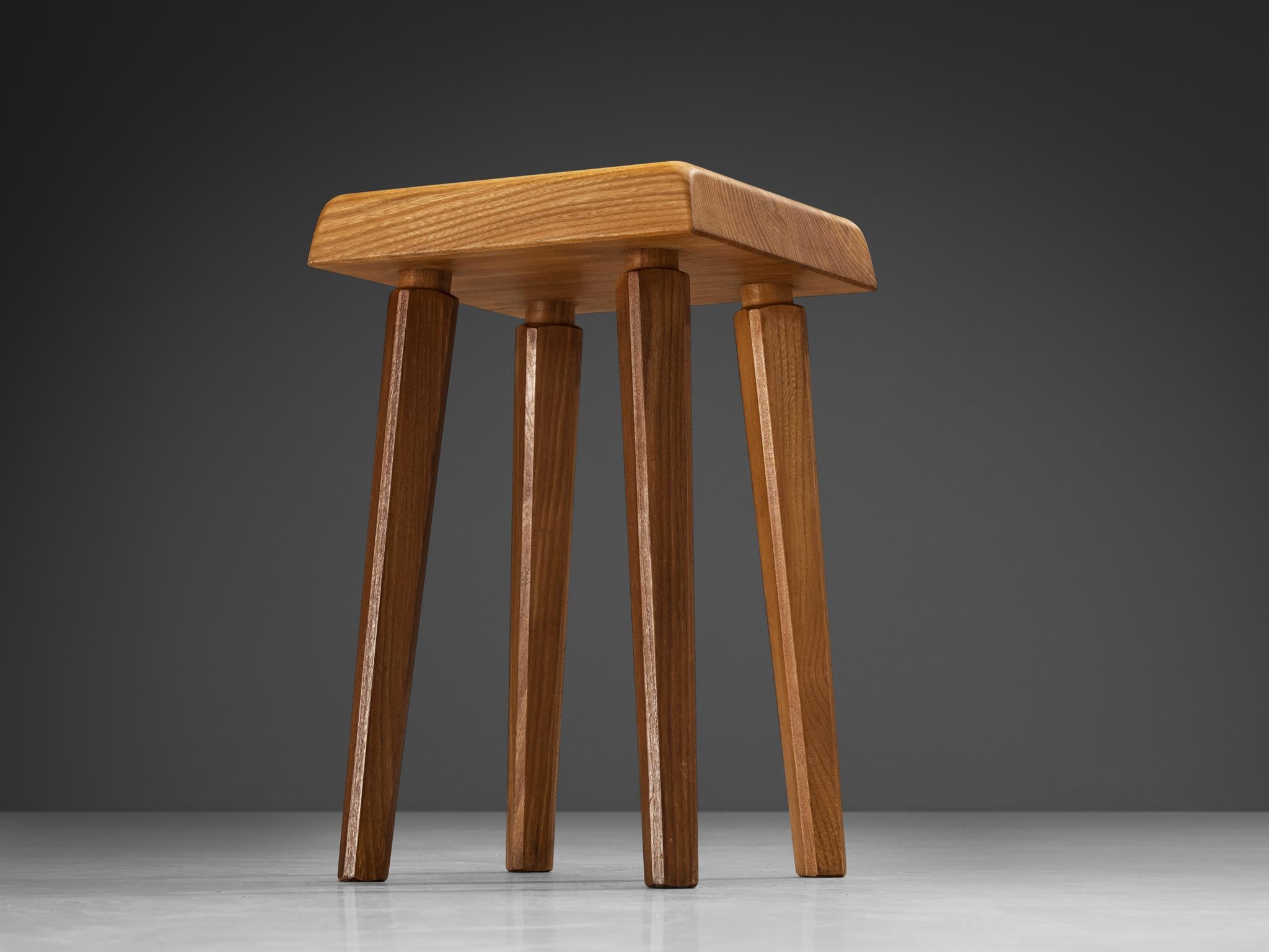 Mid-20th Century Pierre Chapo 'S01' Stools in Solid Elm For Sale