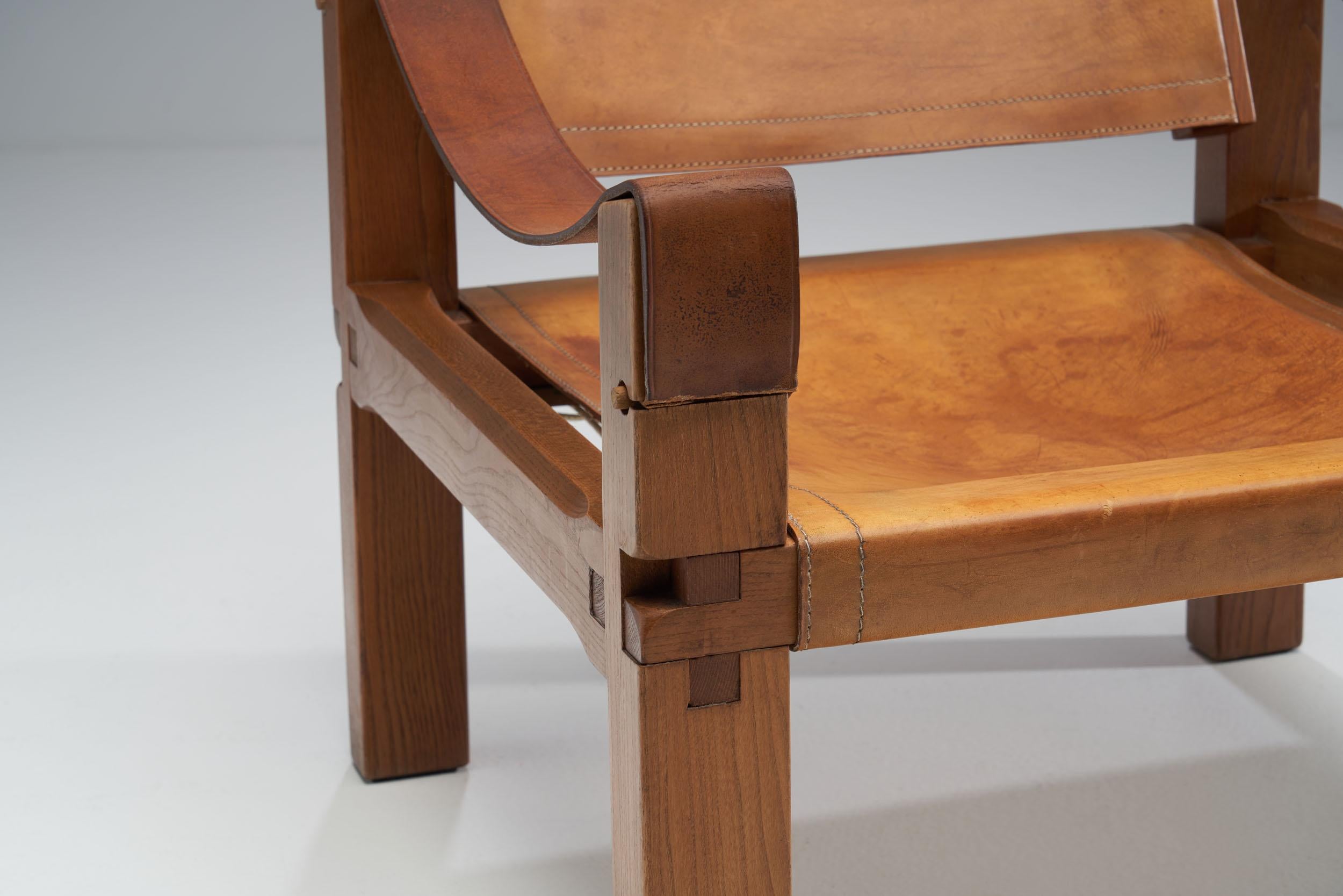 Leather Pierre Chapo “S10” Chair, France, 1960s