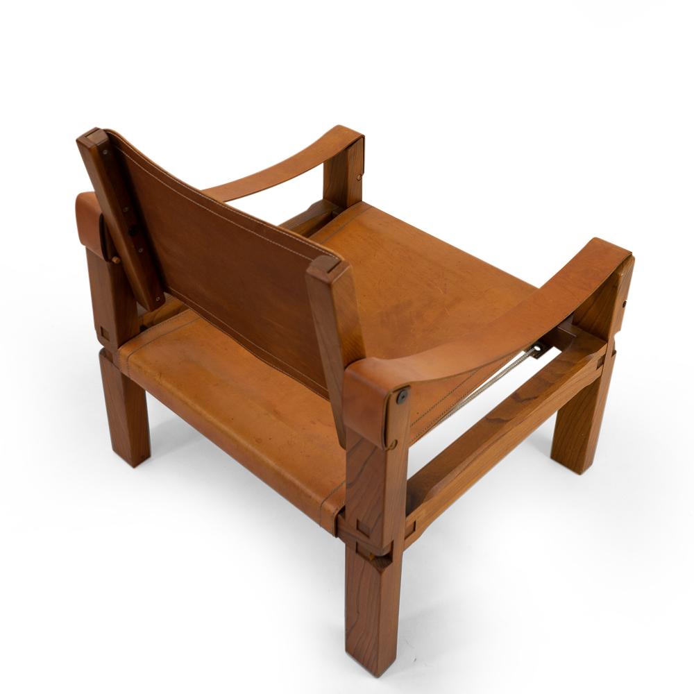 Pierre Chapo S10 X Leather Arm Chair, 1970s 8