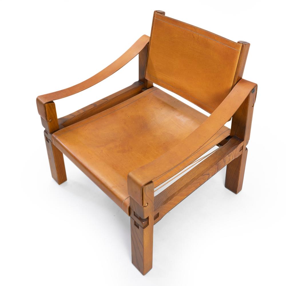 Pierre Chapo S10 X Leather Arm Chair, 1970s 9