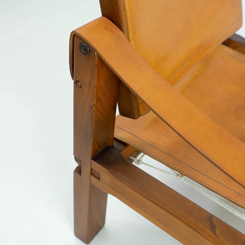 Late 20th Century Pierre Chapo S10 X Leather Arm Chair, 1970s