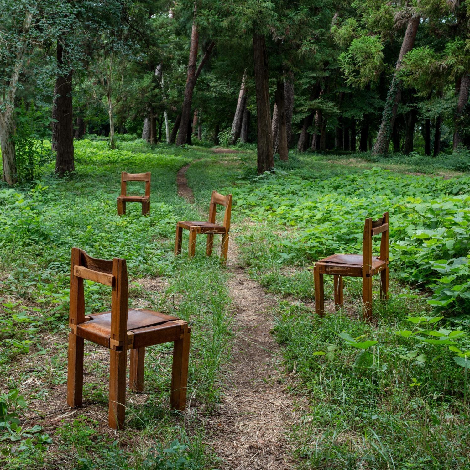 French S11 Chairs Set, Pierre Chapo, France, 1970s For Sale