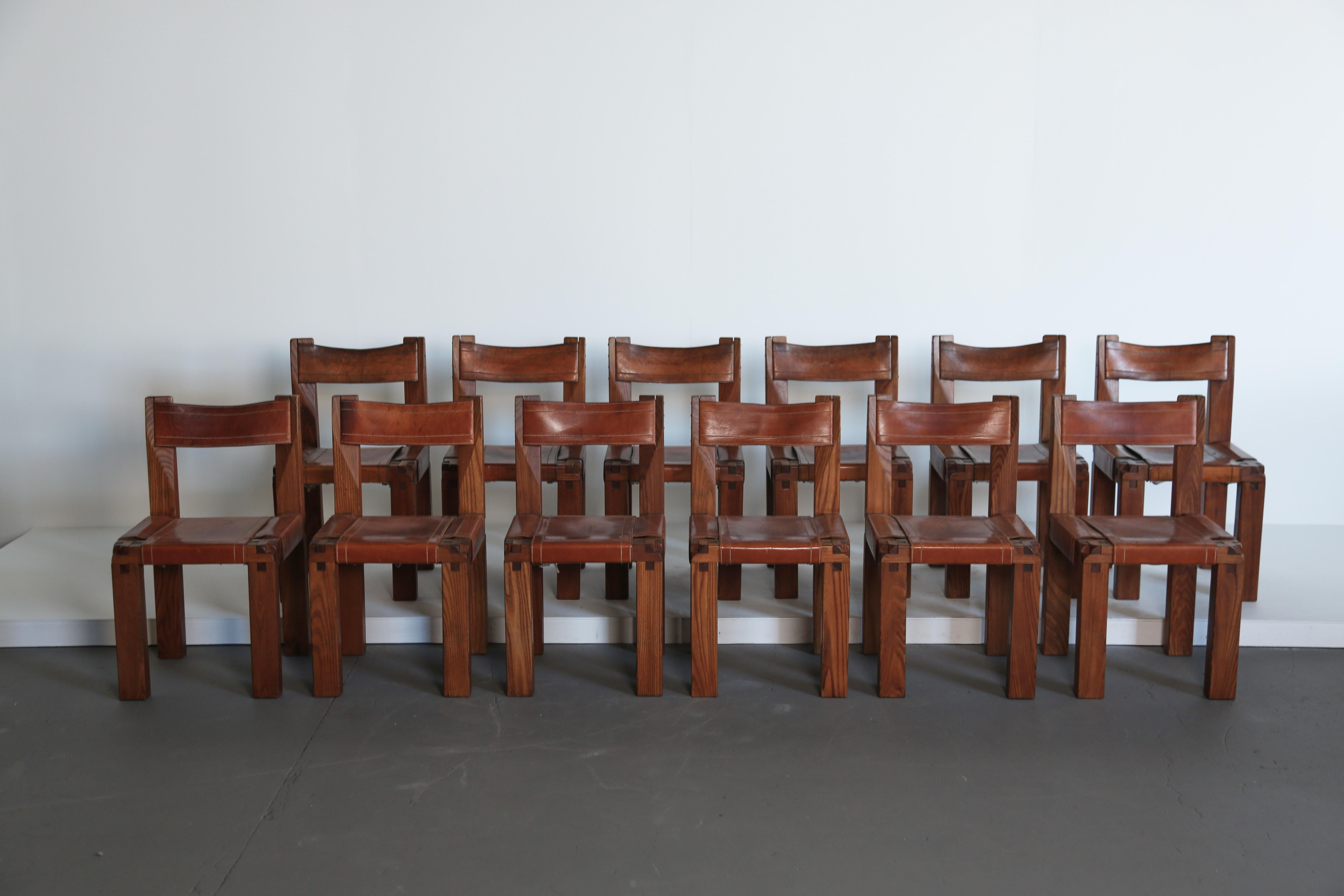 Pierre Chapo S11 Chairs, Set of 12, France, 1960s/70s 3