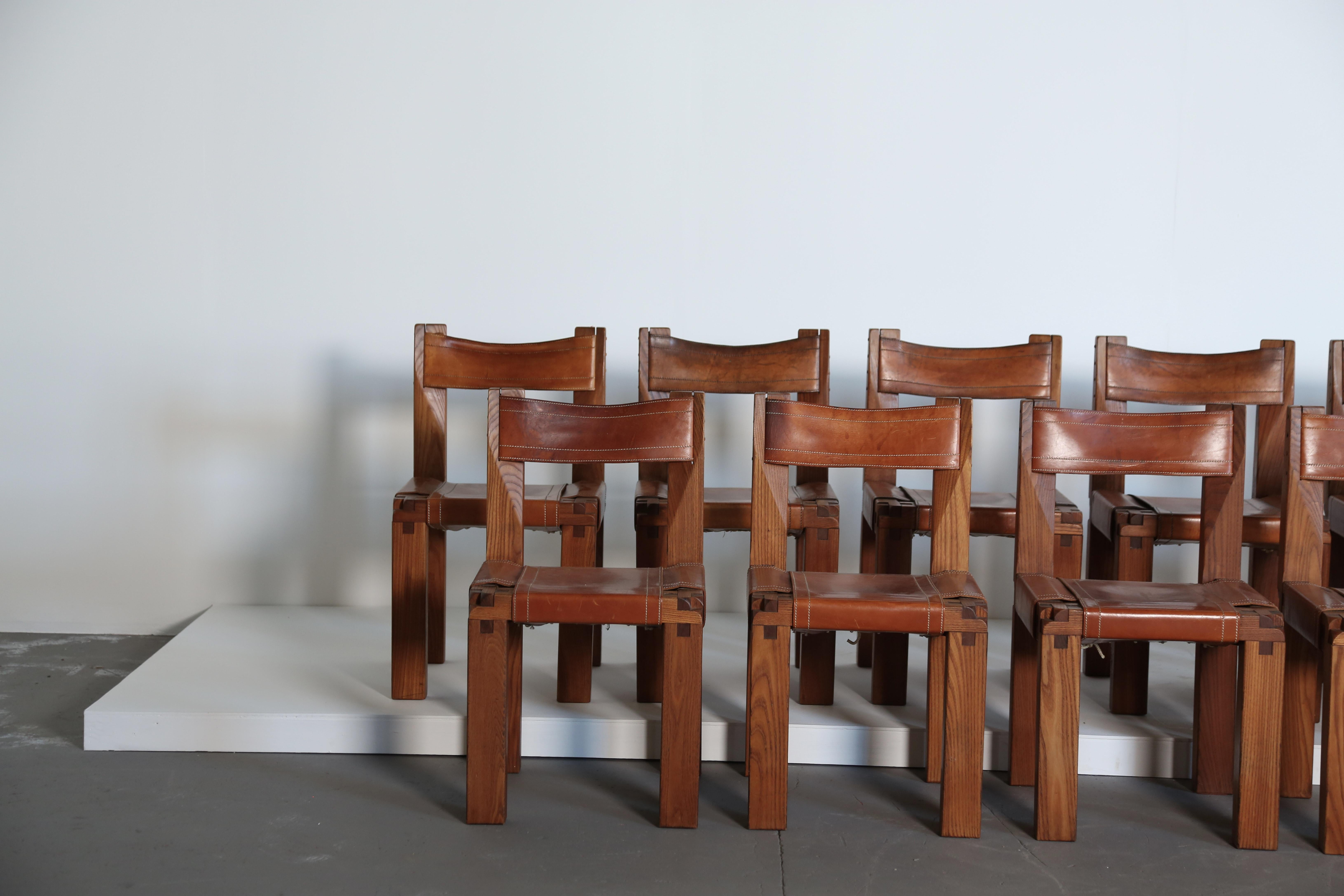 Pierre Chapo S11 Chairs, Set of 12, France, 1960s/70s 4