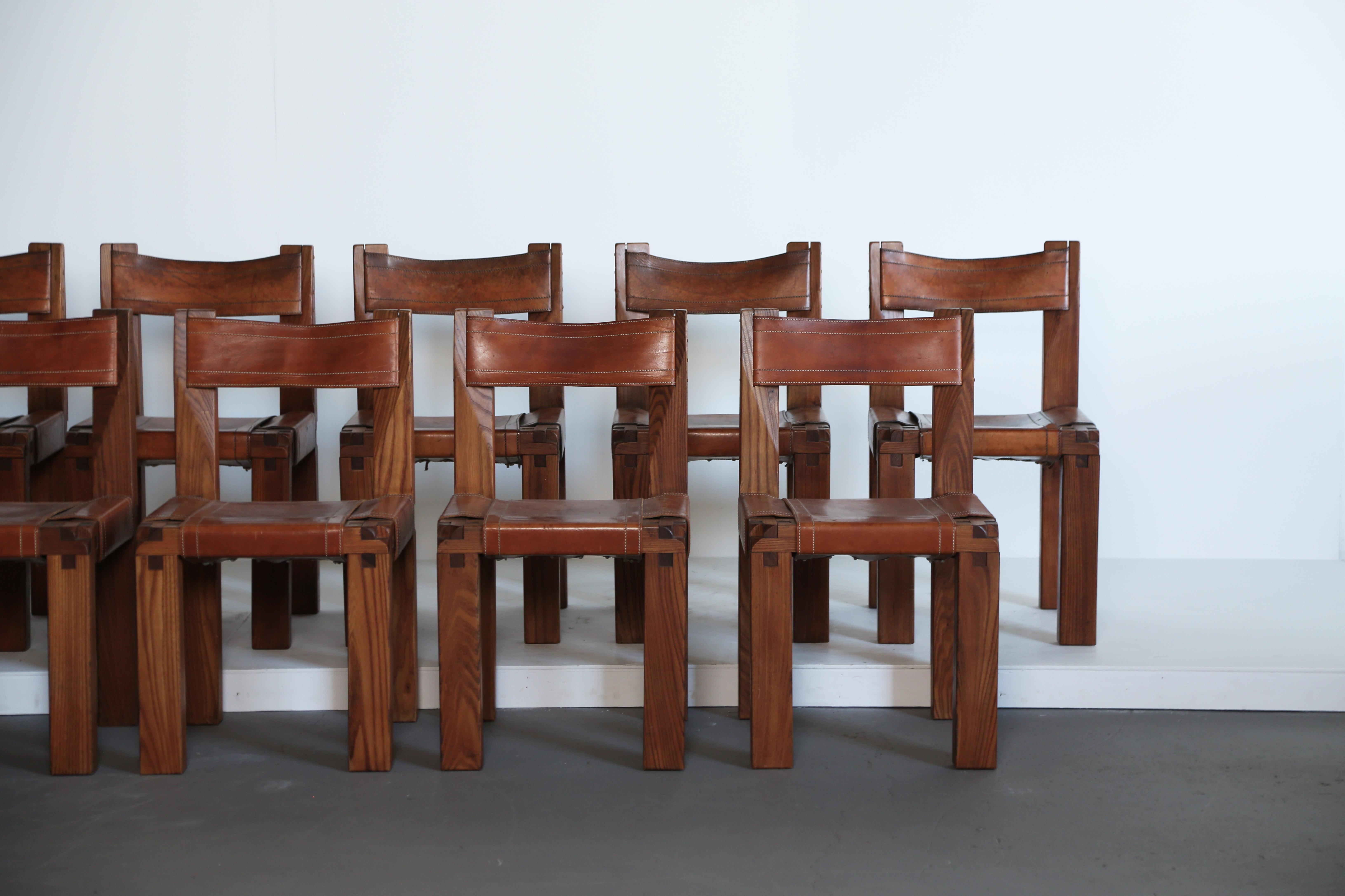 20th Century Pierre Chapo S11 Chairs, Set of 12, France, 1960s/70s