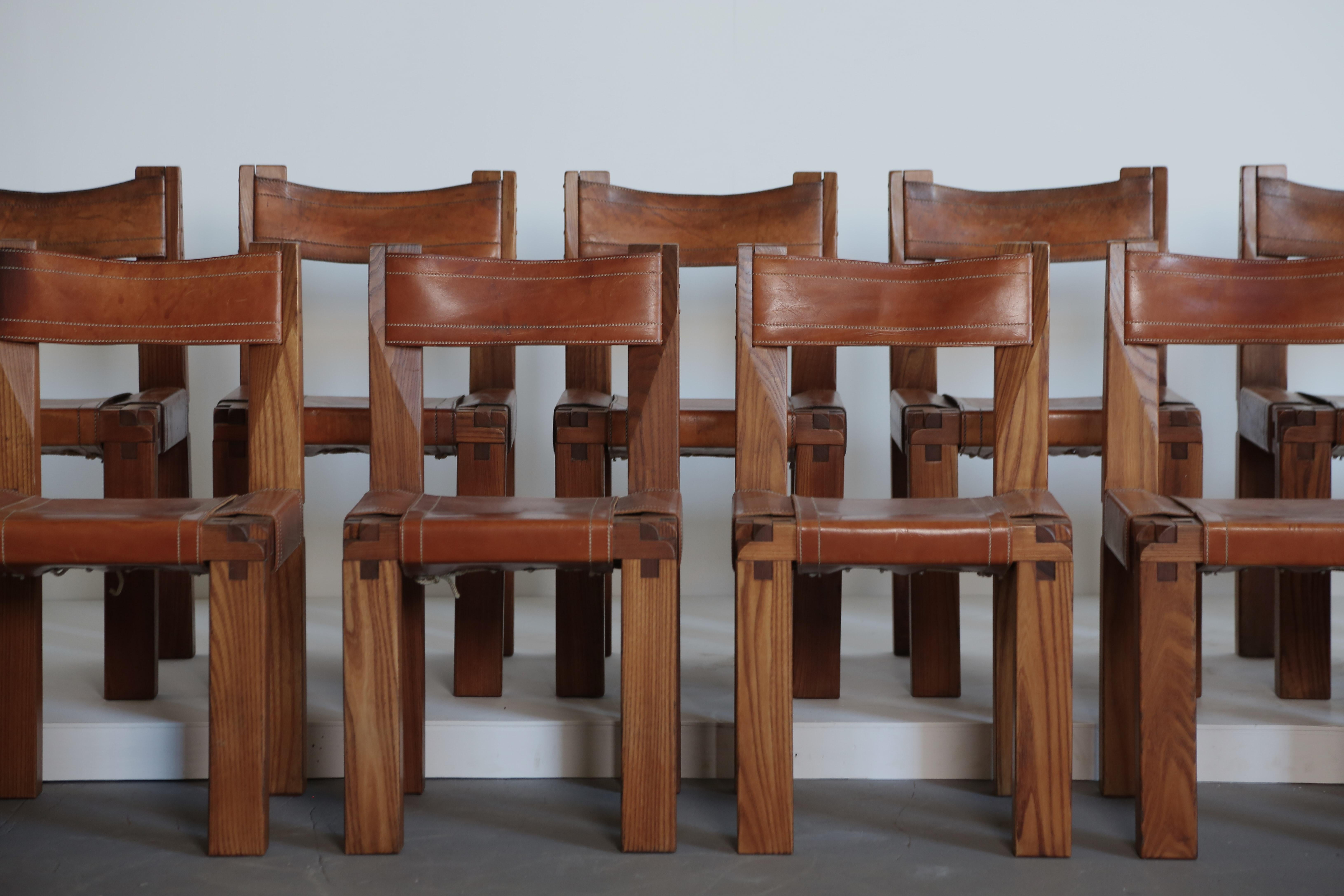 Pierre Chapo S11 Chairs, Set of 12, France, 1960s/70s 1