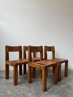 Pierre Chapo S11 Chairs Set of 4 - Beautiful Stunning Patina