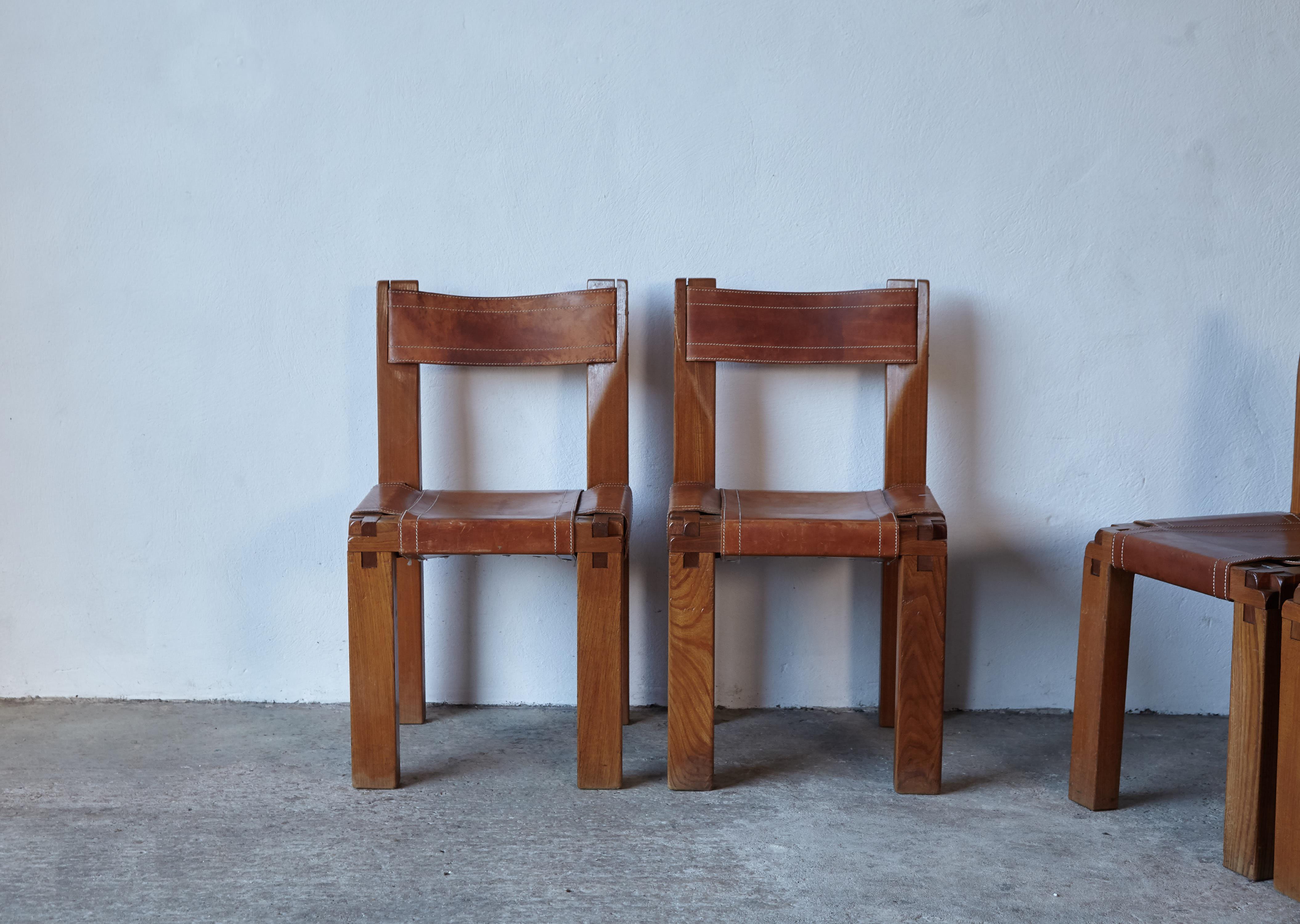 Pierre Chapo S11 Chairs, Set of 8, France, 1960s 7